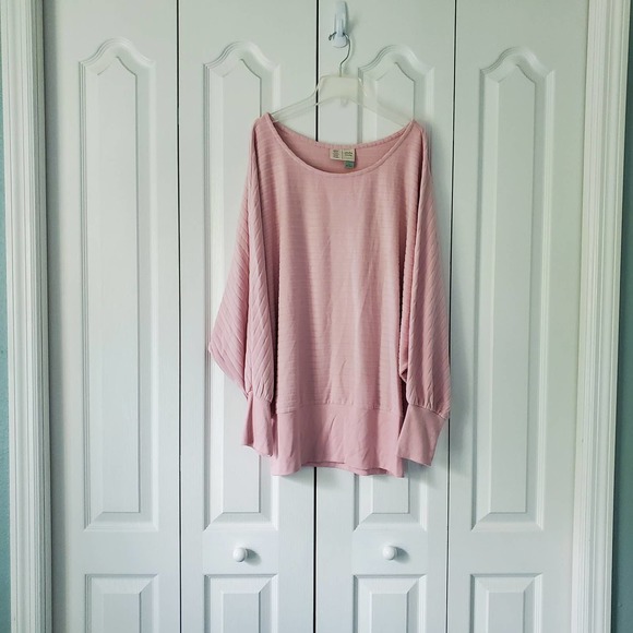 Saturday Sunday Pastel Pink Soft Ribbed Sweater L Oversized Lounging Soft Comfy - Picture 3 of 11
